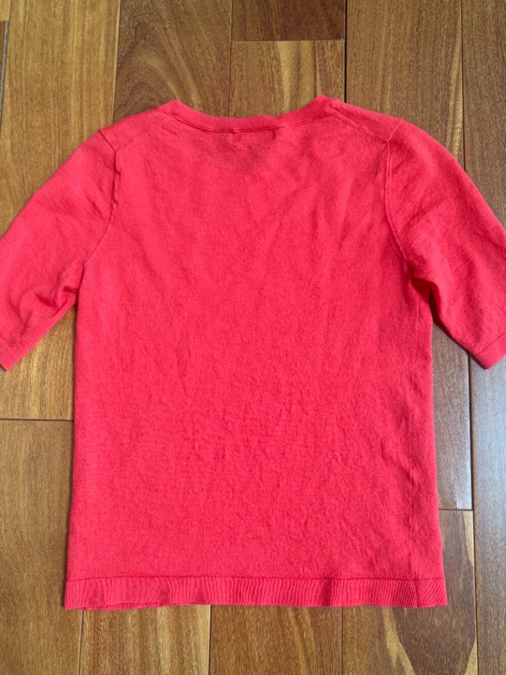 Banana Republic bright magenta short sleeve merino wool knit top. - Picture 3 of 3